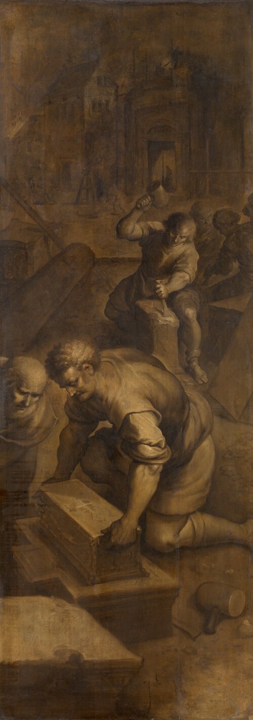 The Four Crowned at work, 1624, Frans II Francken