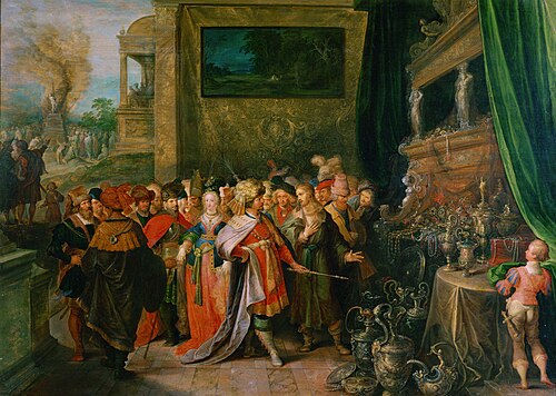 Croesus displays his treasures to Solon, 1620, Frans II Francken