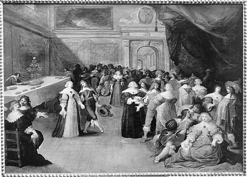 Festivity with dancing in a Renaissance palace, 1634, Frans II Francken