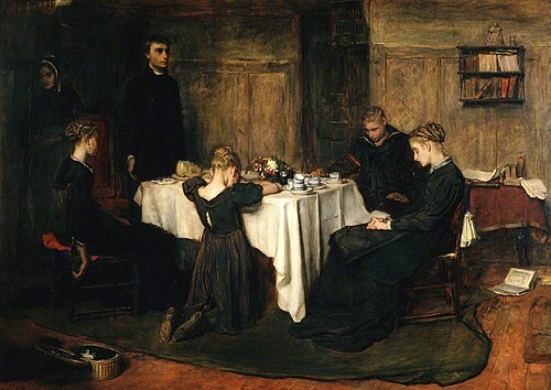 The Lord Gave and the Lord Taketh Away, Blessed Be the Name of the Lord, 1868, Frank Holl