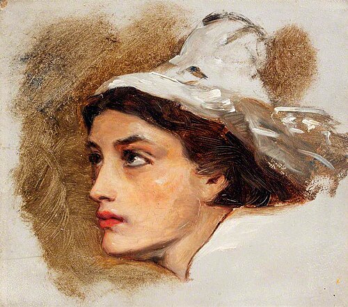 Head of a Welsh Fishergirl, , Francis Montague Holl