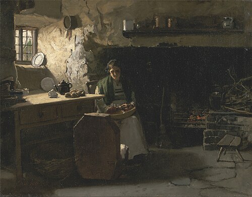 Peeling Potatoe, 1880, Francis Montague Holl