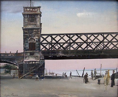 Reichsbrücke von Osten., 1929, Sergius Pauser