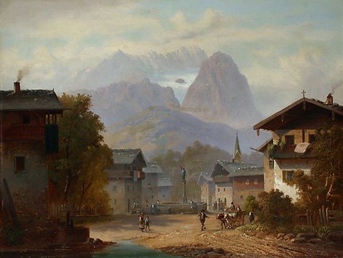 Ansicht von Garmisch, 1850, Anton Doll