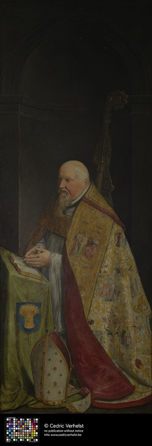 De Viglius-triptiek: Viglius Aytta, tweede gemijterde proost van de Sint-Baafskathedraal (1507-1577), 1571, Frans Pourbus l'Ancien