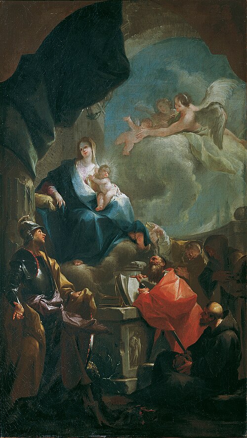 Thronende Madonna mit Kind, von Heiligen verehrt, 1763, Franz Anton Palko