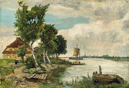 The ferry at Rostock, 1902, Franz Bunke
