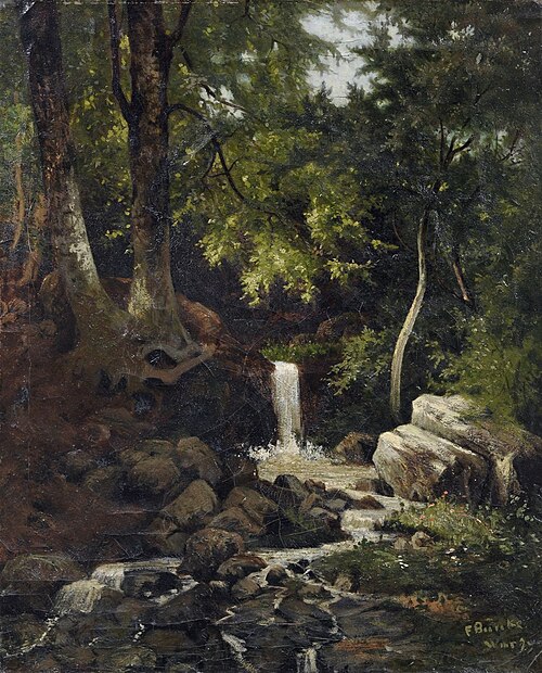 Forest with fountaine, 1879, Franz Bunke