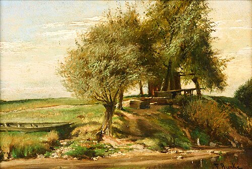 Trees on the river bank, , Franz Bunke
