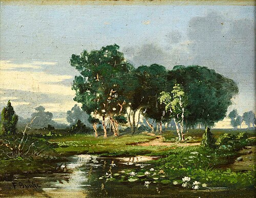 Pond landscape, , Franz Bunke