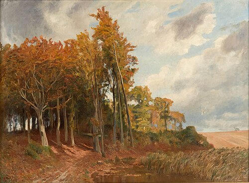 Märkische Landschaft mit Windmühle, , Franz Bunke