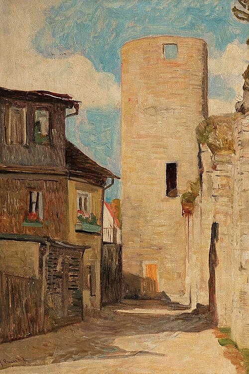 Stegenturm in Heidlingsfeld bei Würzburg, 1926, Franz Bunke