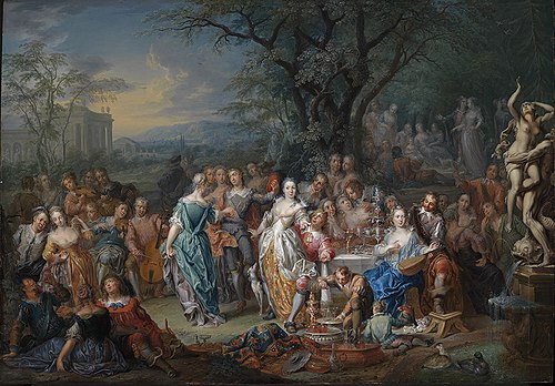 Vornehme Gesellschaft im Park, 1750, Franz Christoph Janneck