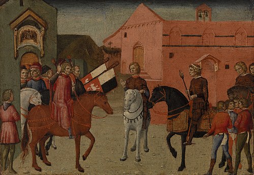 Sienese Government Officials Receiving an Embassy, , Giovanni di Pietro