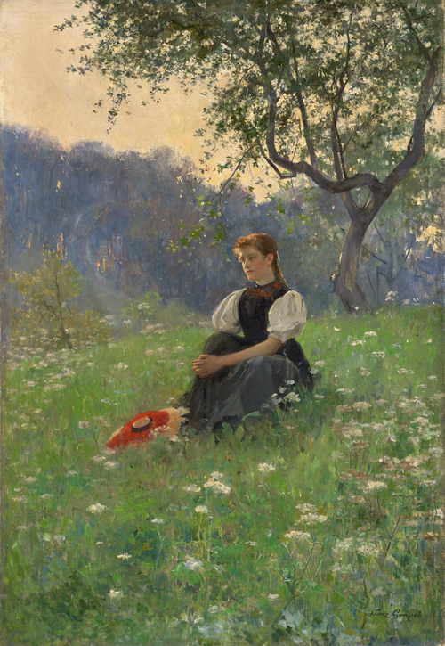 Habitante de Gutach dans le pré, 1900, Franz Gräßel