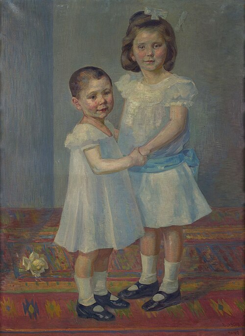 Porträt zweier Kinder, 1907, Franz Jaschke