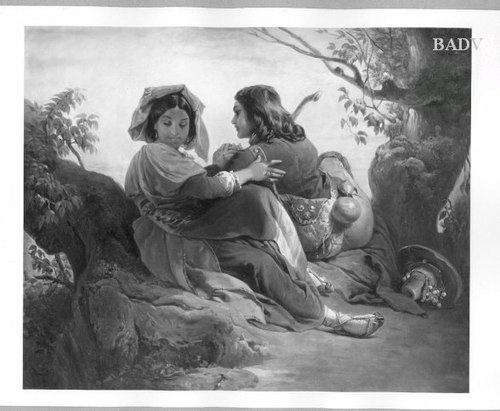 Young Italian couple, 1843, Franz Dobyaschofski