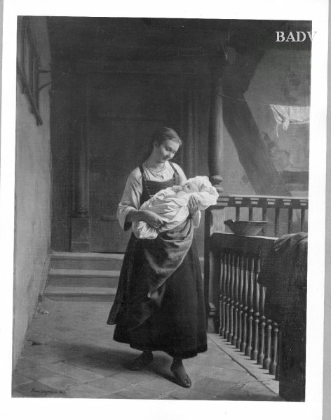 young mother with her child, 1866, Franz Meyerheim