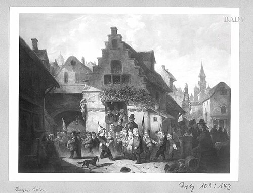 children playing soldiers, 1863, Franz Meyerheim