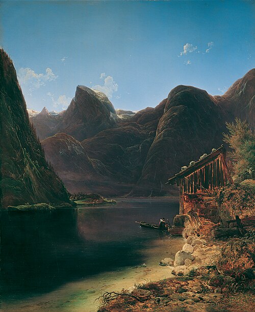 Der Hallstätter See, 1834, Franz Steinfeld