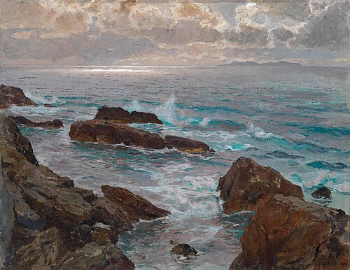 Rocky Coastline, 1899, Franz Xaver Hoch