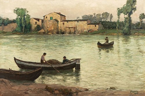 Cloudy day at the Arno, 1911, Franz Xaver Hoch