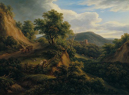 Waldige Berglandschaft mit Ruine, 1829, Joseph Mössmer