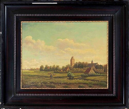 Gezicht op Goutum, vanuit noordwesten, 1881, François Stroobant