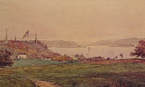Looking North on the Hudson, 1850, Jasper Francis Cropsey