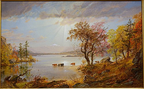 Mt. Washington, desde el lago Sebago, 1871, Jasper Francis Cropsey