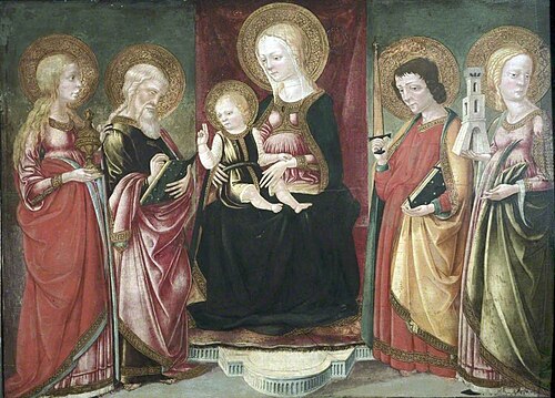 Virgin and Child Enthroned with Saints Mary Magdalen, John the Evangelist, Paul and Barbara, , Neri di Bicci