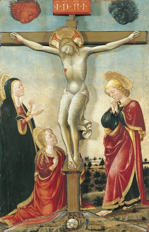 Le Christ en croix, la Vierge, saint Jean et Madeleine, 1450, Neri di Bicci