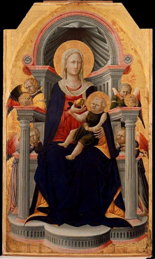 Virgin and Child Enthroned with Four Angels, 1445, Neri di Bicci