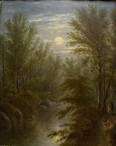 Woodland Creek in Moonlight, 1883, Fred Pansing