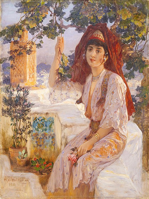 Jeune femme de Tlemcen, Algérie, , Frederick Arthur Bridgman