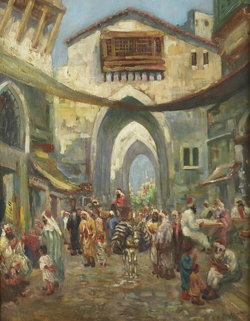 Oriental Market Street Scene, , Frederick Arthur Bridgman
