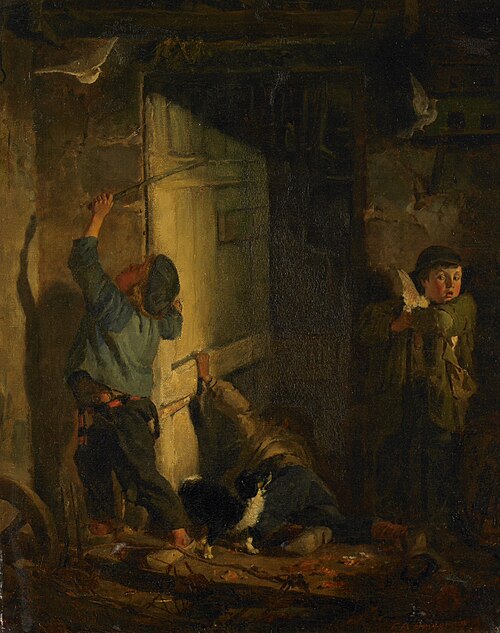 Voler le perchoir du pigeon, 1868, Frederick Arthur Bridgman