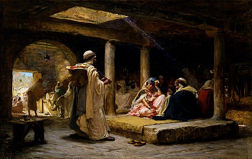 Cafe at Biskra, Algeria, 1884, Frederick Arthur Bridgman