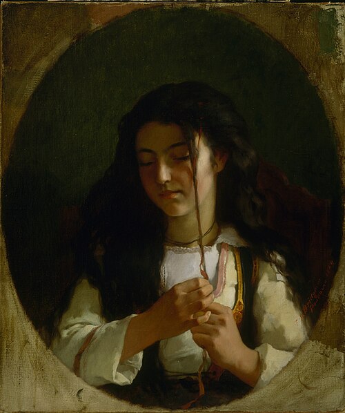Study of a Young Girl, Pont Aven, 1869, Frederick Arthur Bridgman