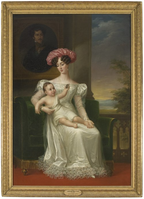Josefina of Sweden and Norway, with her eldest son, 4 people, 1826, Fredric Westin