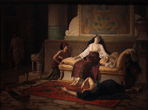 La mort de Cléopâtre, Reine d'Egypte, 1899, Louis-Marie Baader
