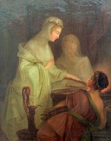 Andacht - Vestalinnen am Altar der Vesta, 1794, Friederike Julie Lisiewska
