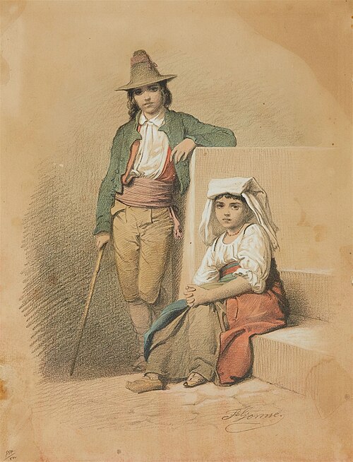 Two Italian youths, 1880, Christian Friedrich Gonne