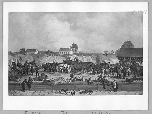 Delivery of victuals for the troops, 1840, Friedrich Kaiser