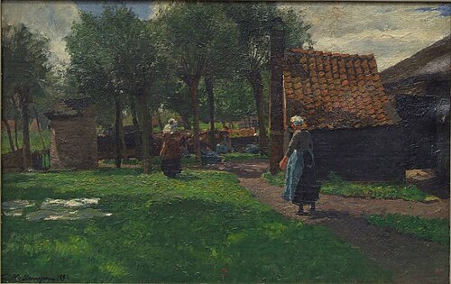 Zwei Holländerinnen auf der Bleiche, 1893, Friedrich Kallmorgen