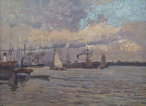 Port of Hamburg, 1905, Friedrich Kallmorgen