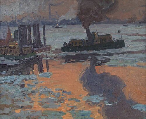 Im Hafen von Hamburg, 1905, Friedrich Kallmorgen