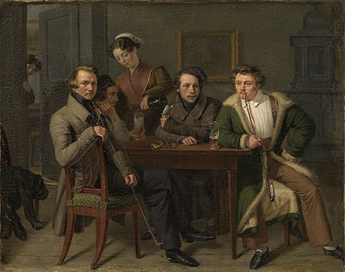 The architect Friedrich Eisenlohr among his Friends, 1829, Friedrich Moosbrugger
