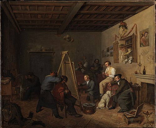 Des Künstlers Studio in Rom, 1828, Friedrich Moosbrugger