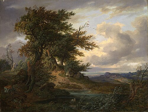 Landschaft mit Eichen am Meer, 1834, Friedrich Preller the Younger